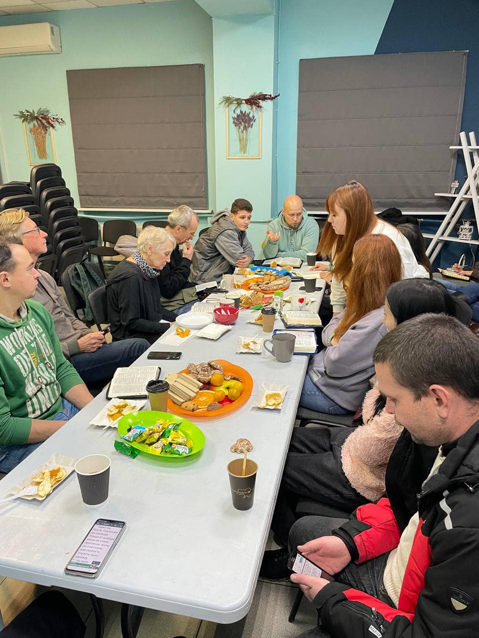 Group Discussing The Ible Over Snacks In Cherkassy Dec Group Discussing The Ible Over Snacks In Cherkassy Dec