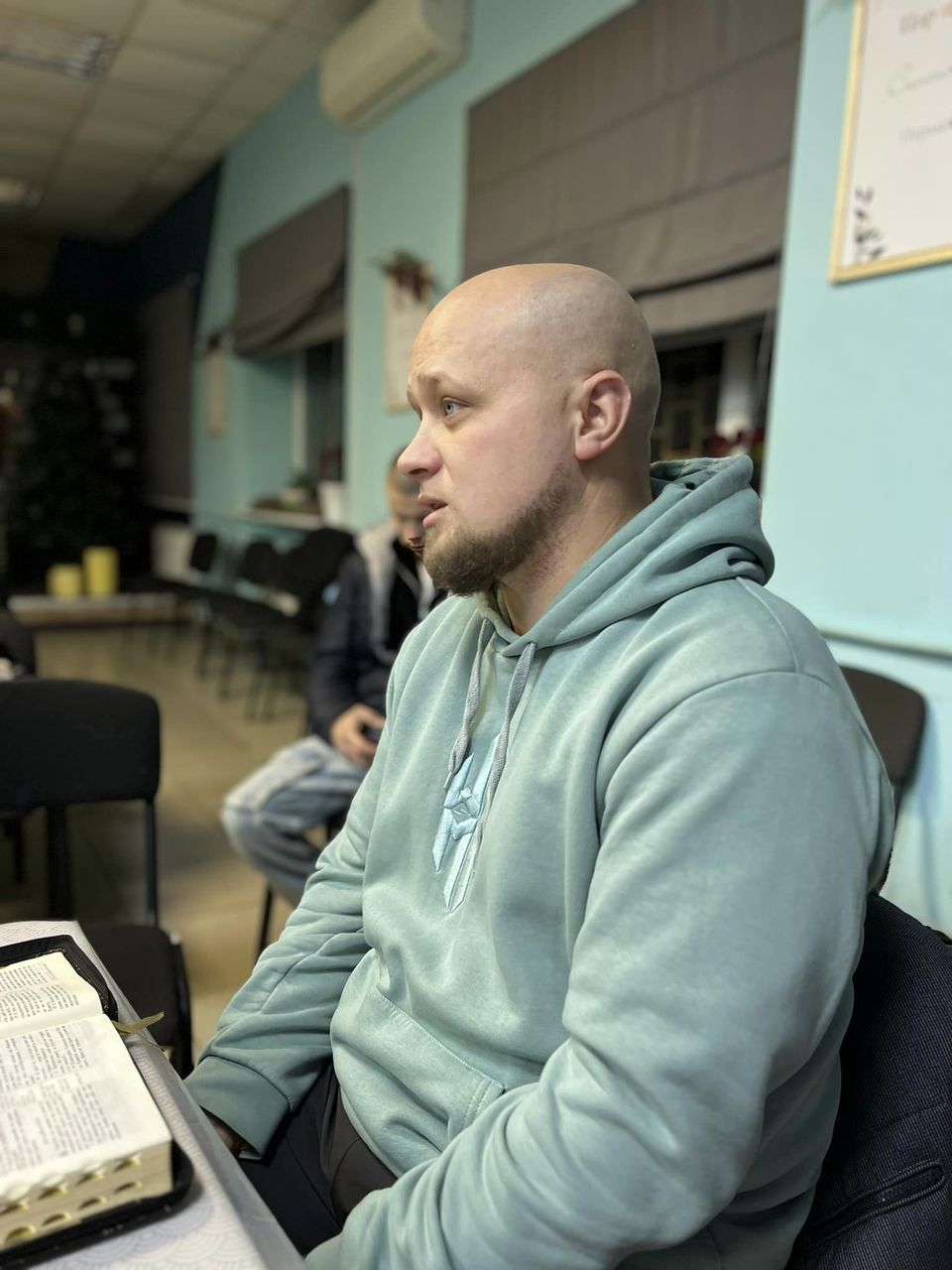 Ukrainian Man In Bible Study Group