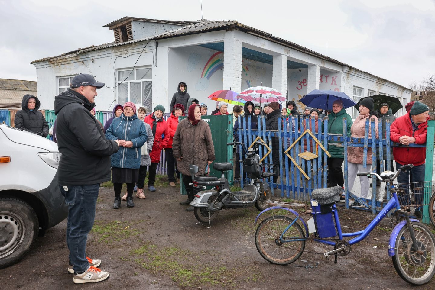 Uman Church Pastor Speaking To Ukrainian Villagers Before Distribution Uman And Kyiv Churches March Uman Church Pastor Speaking To Ukrainian Villagers Before Distribution Uman And Kyiv Churches March