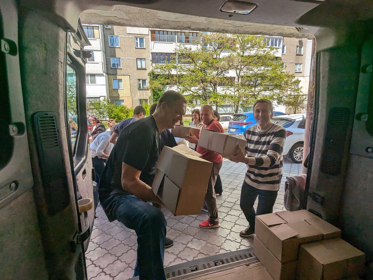 Humanitarian Aid Packages Getting Moved Into Van Humanitarian Aid Packages Getting Moved Into Van