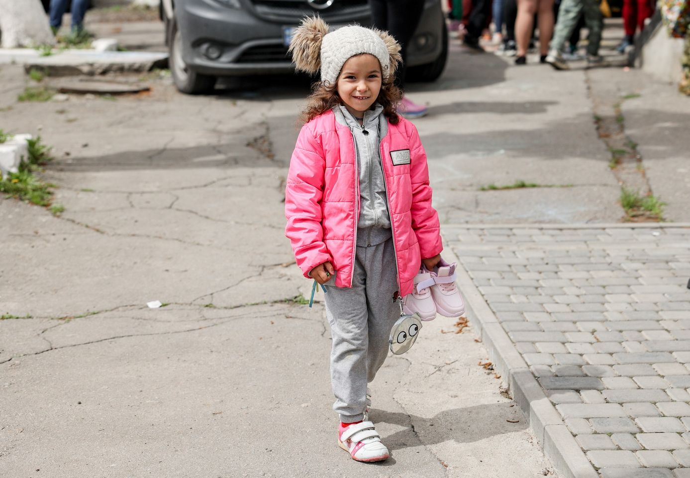 Ukrainian Girl Happy With Her New Shoes Ukrainian Girl Happy With Her New Shoes