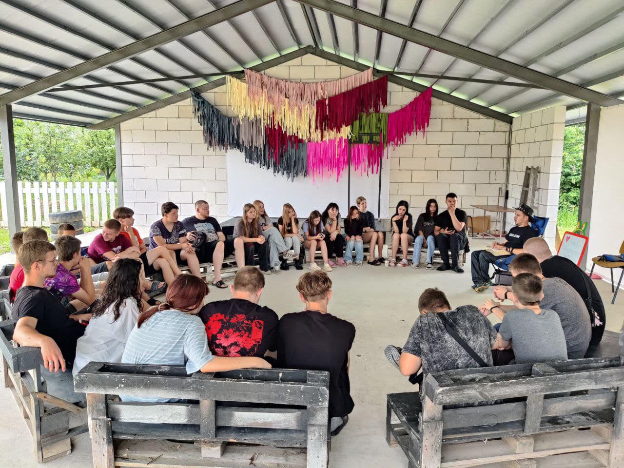 Prayer Circle At Kids Camp