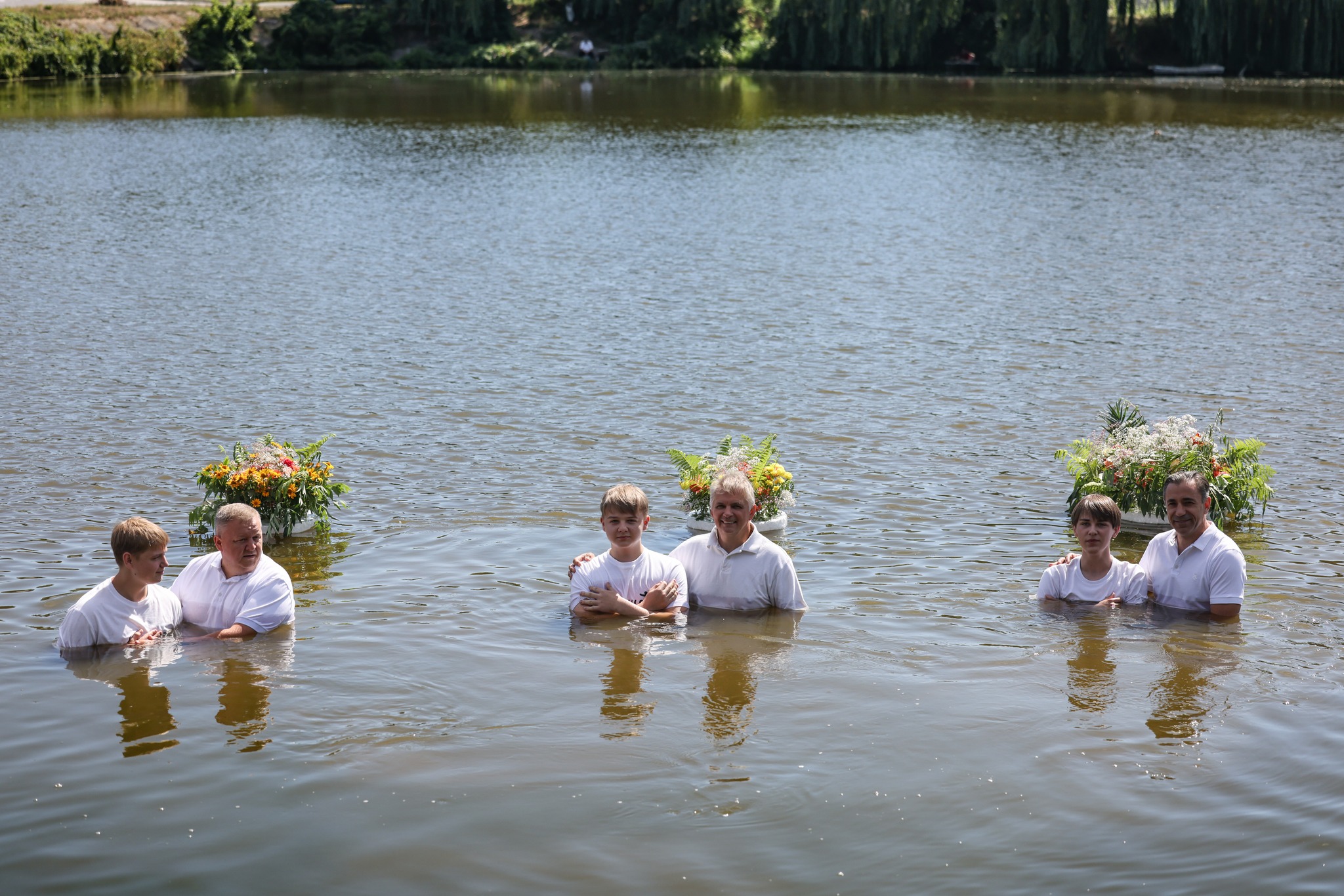 Young Ukrainian Men About To Be Baptized Young Ukrainian Men About To Be Baptized