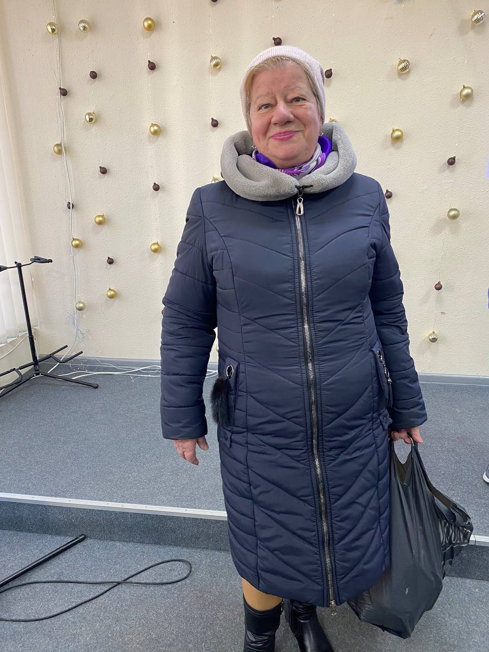 Senior Ukrainian Woman Happy With Her Groceru Package Senior Ukrainian Woman Happy With Her Groceru Package