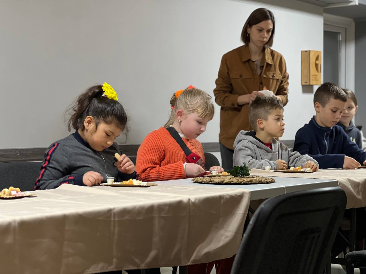 Ukrainian Kids Eating At One Of The Events Ukrainian Kids Eating At One Of The Events