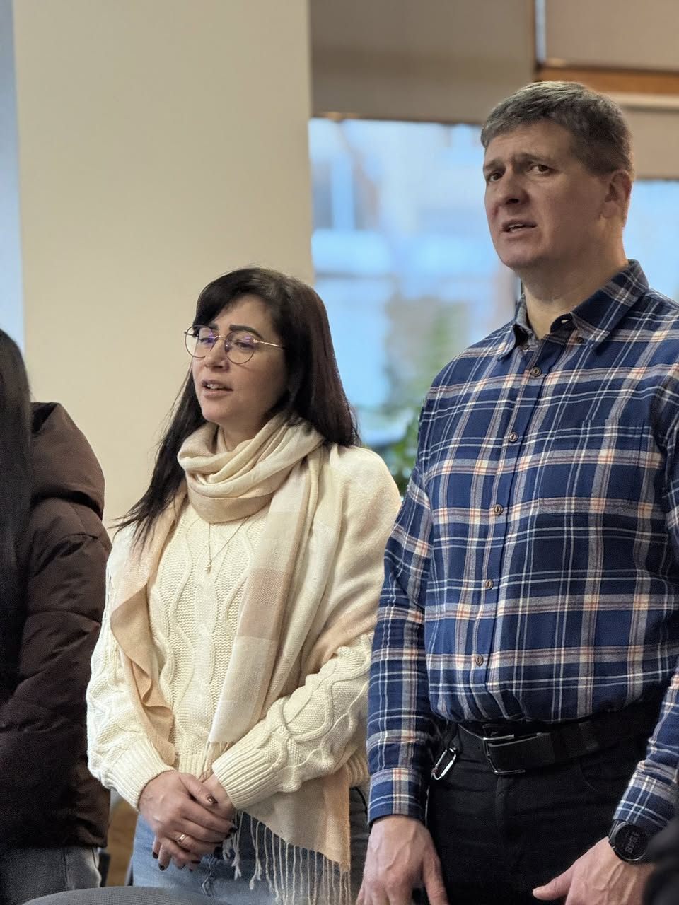 Lviv Churchgoers Singing During Worship