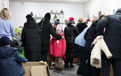Uman Church distributing winter jackets for children