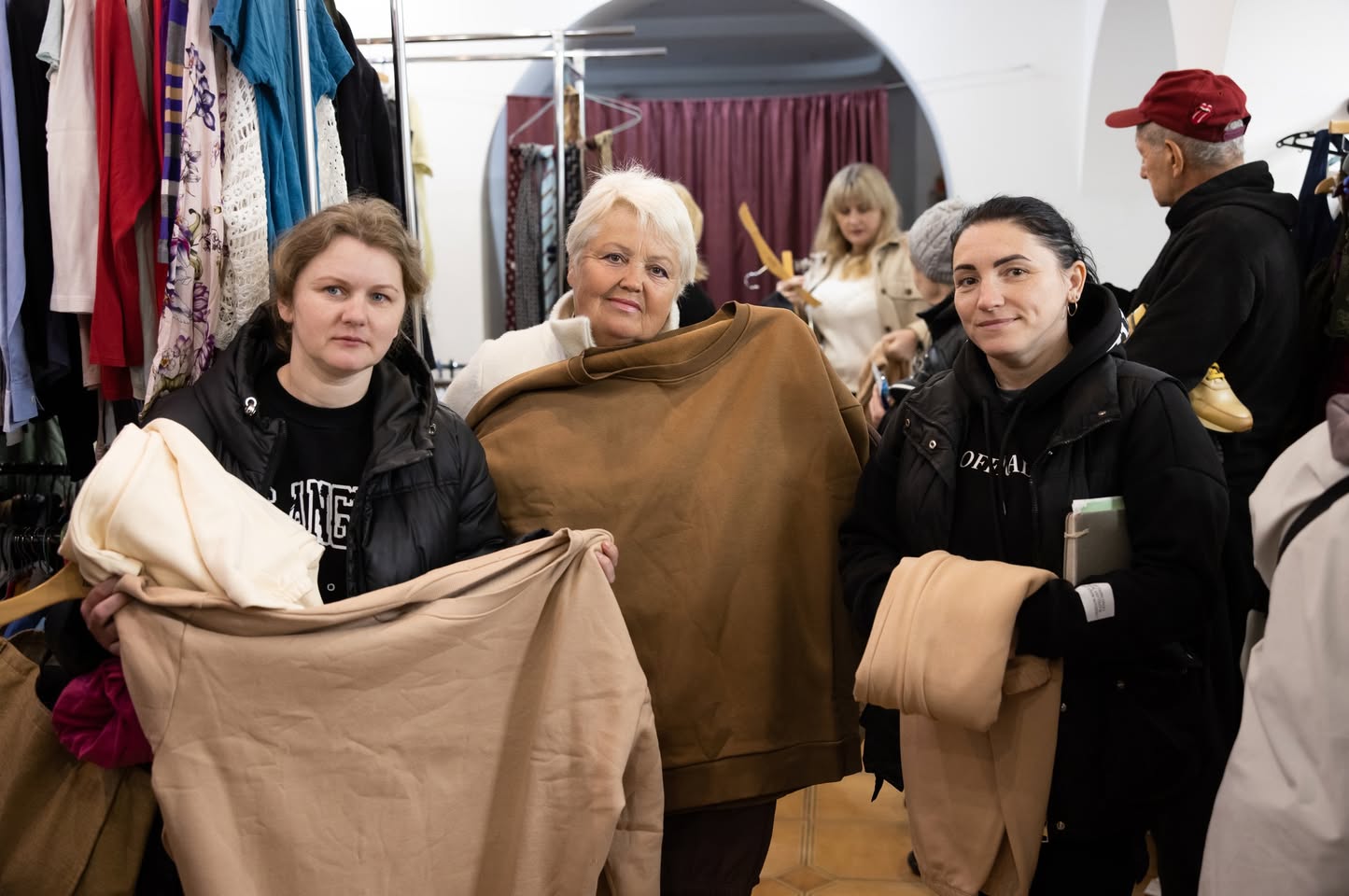 Ukrainian Women With Warm Blankets