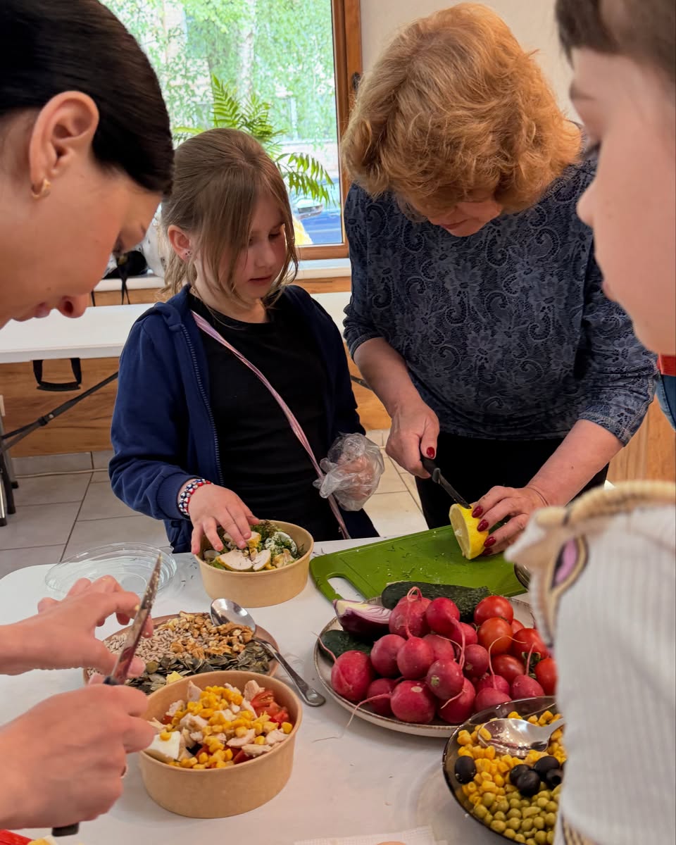 Ukrainian Girl Watches Ukrainian Women Preparing Food